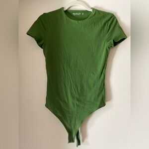 Abercrombie Short Sleeve Cotton-Blend Seamless Fabric Crew Neckline Bodysuit